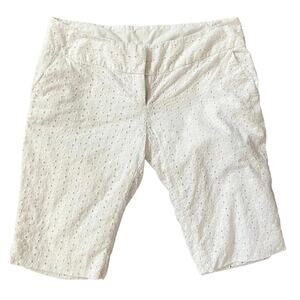 Fresh Wear White Eyelet 100% Cotton Lined 12.5" Inseam Bermuda Shorts SZ 9